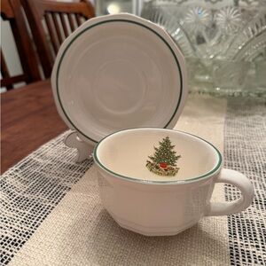 Pfaltzgraff Christmas Heritage Stoneware Cup & Saucer Set